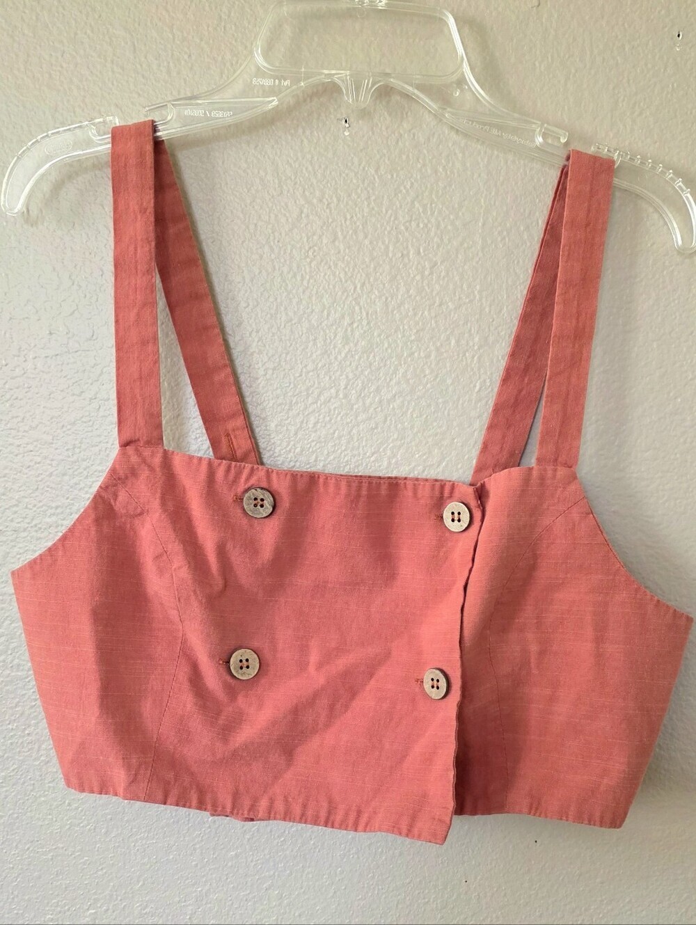 Storia Terracotta Linen Blend Tank Top - Size Medium